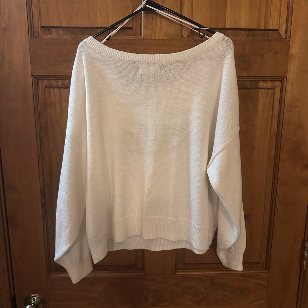 Hollister Cream Crewneck trout Sweater Fish Motif Size large - Picture 6 of 6